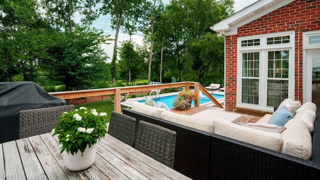 529 Derby Downs, Lebanon, TN 37087 - deck featuring an outdoor hangout area and an outdoor pool