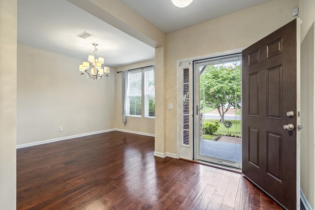 654 Foster Ln, Mount Juliet, TN 37122 - entryway with a chandelier and dark wood-style flooring