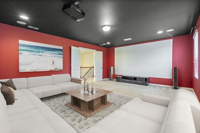 654 Foster Ln, Mount Juliet, TN 37122 - home theater room featuring baseboards and recessed lighting