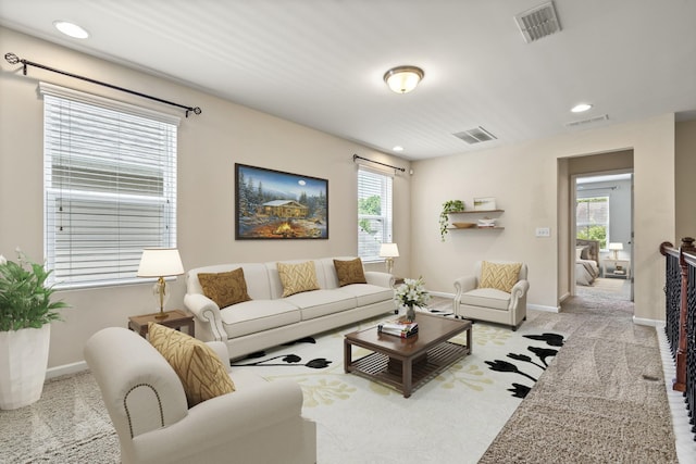 654 Foster Ln, Mount Juliet, TN 37122 - living room with light colored carpet, healthy amount of natural light, and recessed lighting