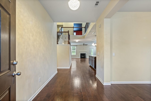 654 Foster Ln, Mount Juliet, TN 37122 - hallway with hardwood / wood-style flooring and stairs