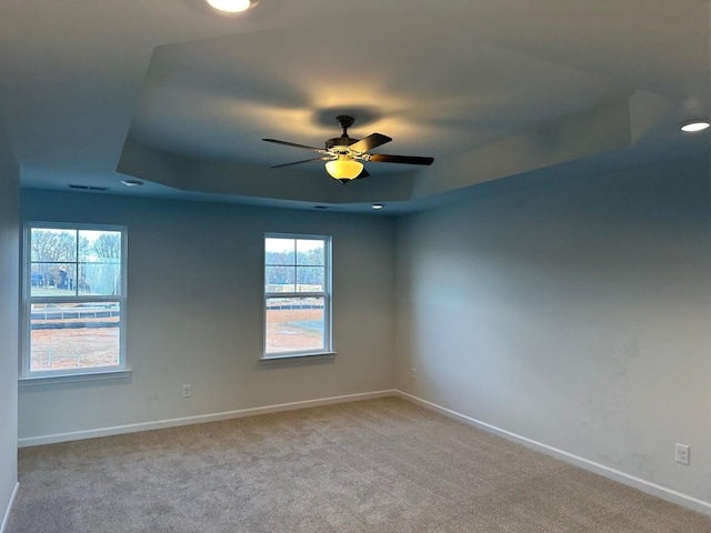 9021 Ada Way, Fairview, TN 37062 - spare room with a raised ceiling, ceiling fan, carpet, and recessed lighting