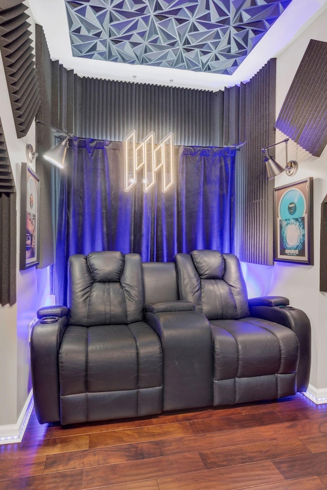 1016 Nealcrest Cir, Spring Hill, TN 37174 - home theater room with wood finished floors and an ornate ceiling