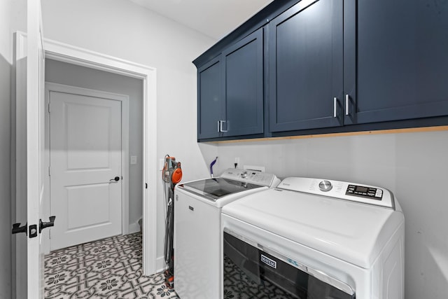 2428 Sandstone Cir, Murfreesboro, TN 37130 - laundry room featuring washing machine and clothes dryer, cabinet space, and tile patterned floors