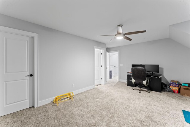 2428 Sandstone Cir, Murfreesboro, TN 37130 - home office with a ceiling fan and carpet floors