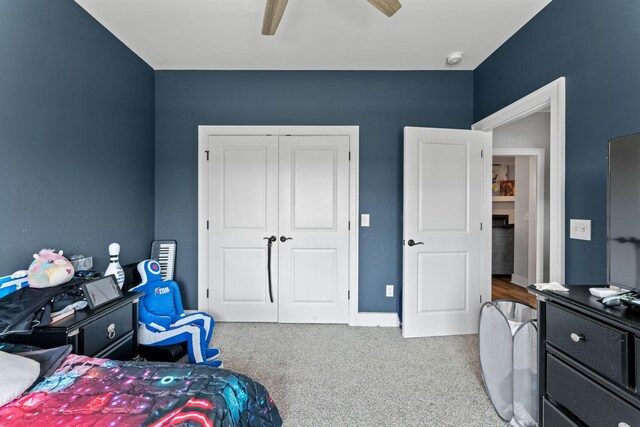2428 Sandstone Cir, Murfreesboro, TN 37130 - carpeted bedroom with a closet and a ceiling fan