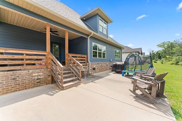 2428 Sandstone Cir, Murfreesboro, TN 37130 - view of patio / terrace with a trampoline and a ceiling fan