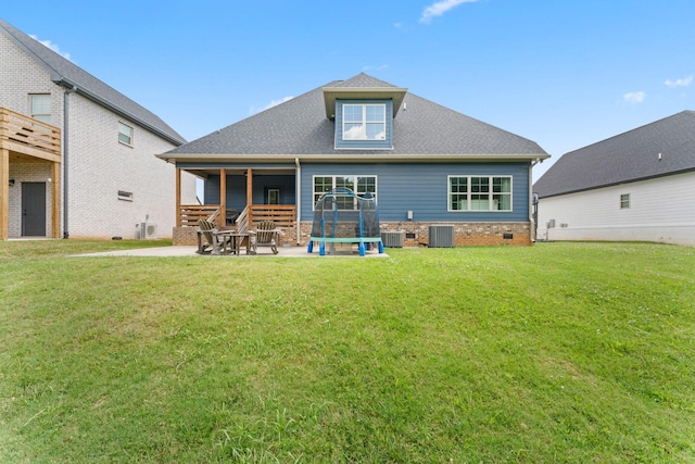 2428 Sandstone Cir, Murfreesboro, TN 37130 - rear view of house with a patio area, a yard, roof with shingles, and crawl space