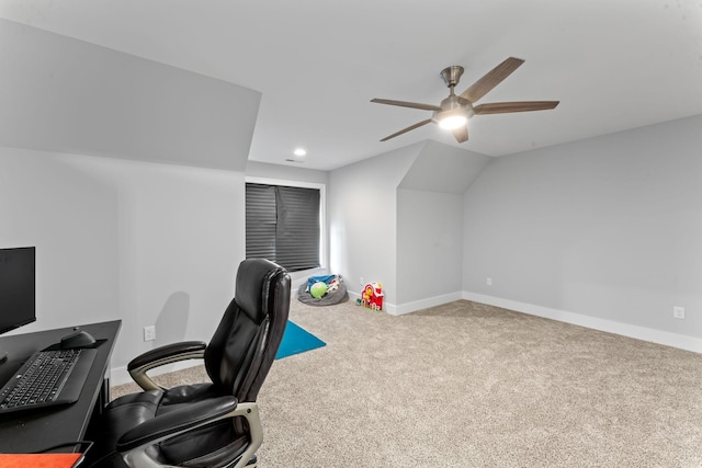 2428 Sandstone Cir, Murfreesboro, TN 37130 - office space with ceiling fan, carpet flooring, and recessed lighting