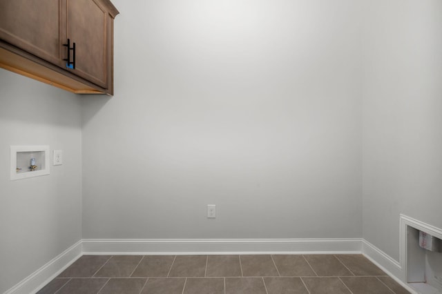 522 Rohan Dr, Murfreesboro, TN 37129 - laundry area with cabinet space, hookup for a washing machine, and dark tile patterned flooring