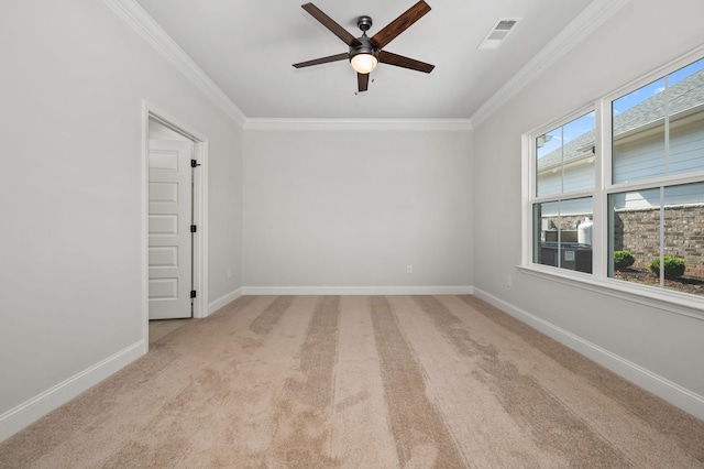 522 Rohan Dr, Murfreesboro, TN 37129 - carpeted empty room with ceiling fan and crown molding