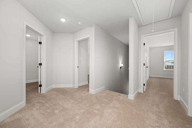 522 Rohan Dr, Murfreesboro, TN 37129 - corridor featuring light colored carpet and attic access