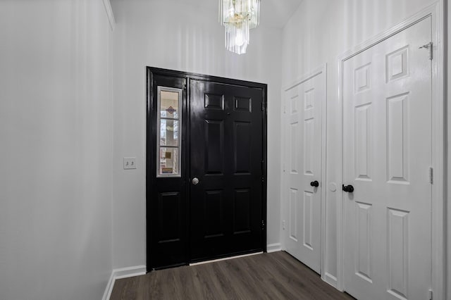 1300 Cadogan Way, Antioch, TN 37013 - entryway featuring dark wood-style flooring and a chandelier