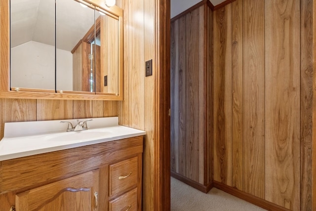 2274 Indian Mound Rd, Woodlawn, TN 37191 - bathroom with vanity and wooden walls