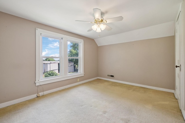 2274 Indian Mound Rd, Woodlawn, TN 37191 - bonus room with light carpet, a ceiling fan, and vaulted ceiling