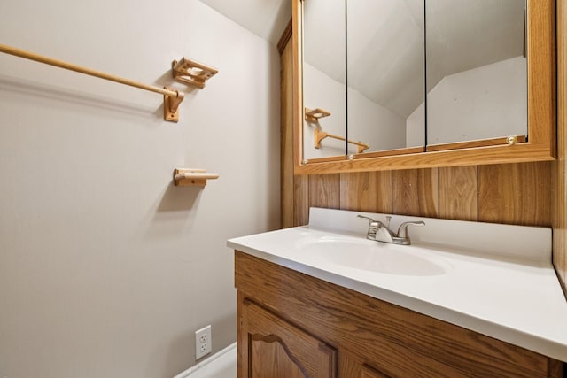 2274 Indian Mound Rd, Woodlawn, TN 37191 - bathroom with vanity and vaulted ceiling