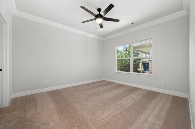 508 Rohan Dr, Murfreesboro, TN 37129 - empty room featuring crown molding, carpet, and a ceiling fan