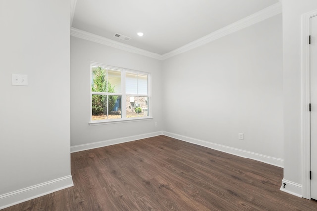 510 Rohan Dr, Murfreesboro, TN 37129 - unfurnished room with ornamental molding, dark wood-style flooring, and recessed lighting