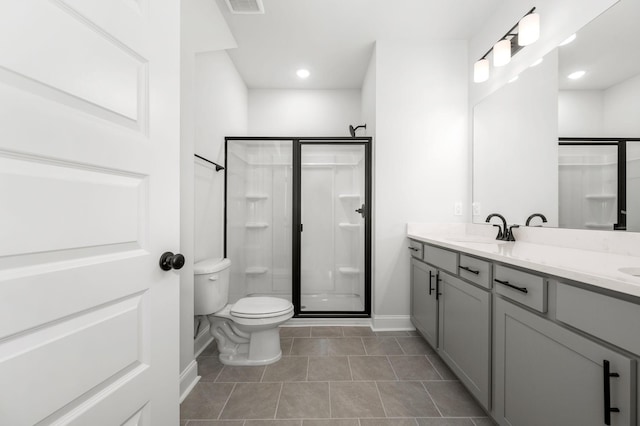 510 Rohan Dr, Murfreesboro, TN 37129 - full bath featuring a stall shower, double vanity, tile patterned floors, and recessed lighting