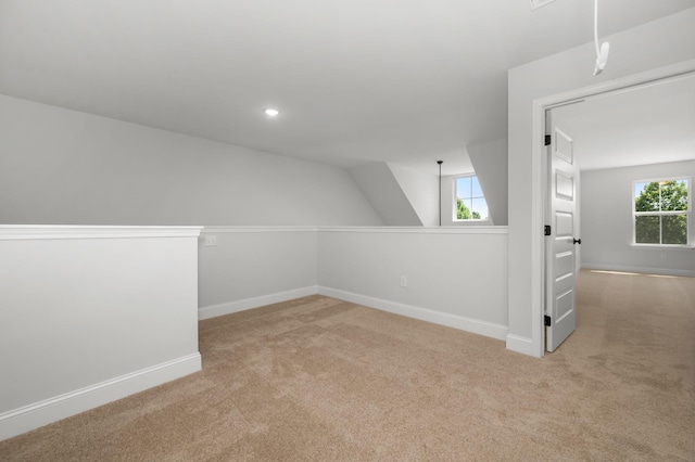 512 Rohan Dr, Murfreesboro, TN 37129 - additional living space featuring carpet, recessed lighting, lofted ceiling, and attic access