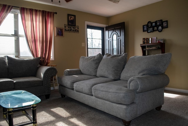 169 Wyndotte Way, Ledbetter, KY 42058 - living area featuring carpet and a ceiling fan