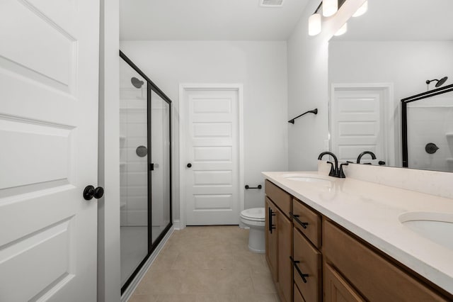 514 Rohan Dr, Murfreesboro, TN 37129 - full bathroom featuring a stall shower, double vanity, and tile patterned floors