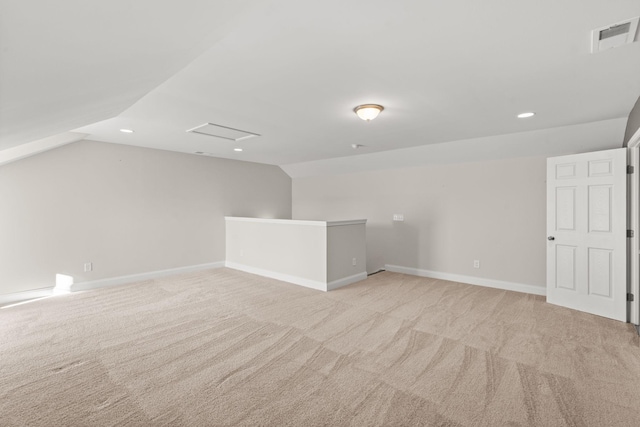 604 Douglas St, Lebanon, TN 37087 - bonus room featuring lofted ceiling, light colored carpet, attic access, and recessed lighting