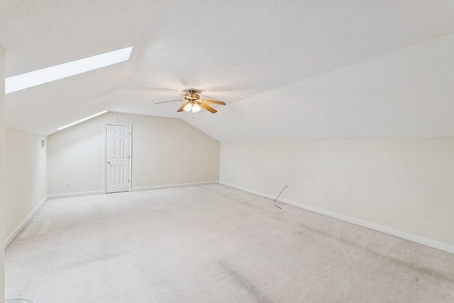 1011 Shirley Dr, Lebanon, TN 37087 - bonus room with ceiling fan, carpet flooring, vaulted ceiling, and a skylight
