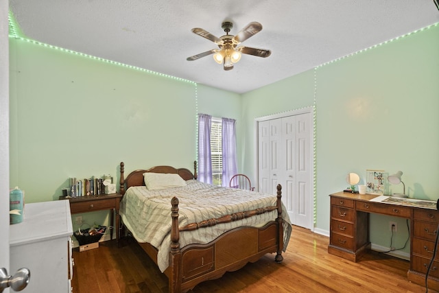 131 E Robertson Rd, Castalian Springs, TN 37031 - bedroom with wood finished floors, a closet, and ceiling fan