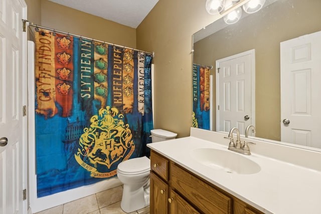 131 E Robertson Rd, Castalian Springs, TN 37031 - bathroom with vanity, tile patterned flooring, and a shower with curtain
