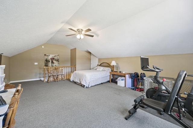 131 E Robertson Rd, Castalian Springs, TN 37031 - bedroom with carpet flooring, a ceiling fan, and vaulted ceiling