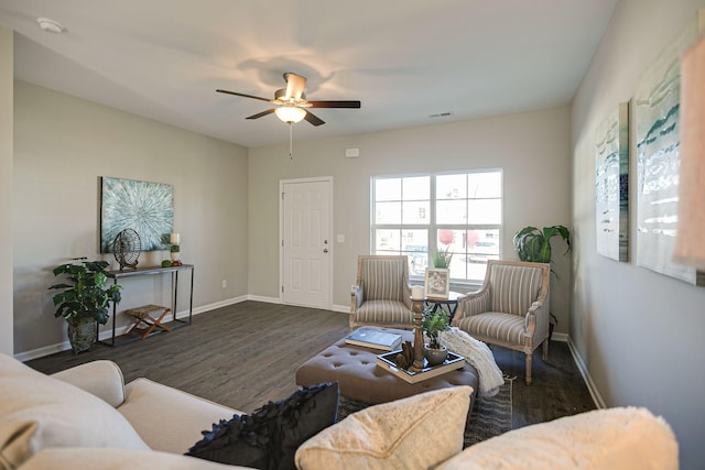 225 Tara Ct Unit 225, Columbia, TN 38401 - living room featuring ceiling fan and wood finished floors