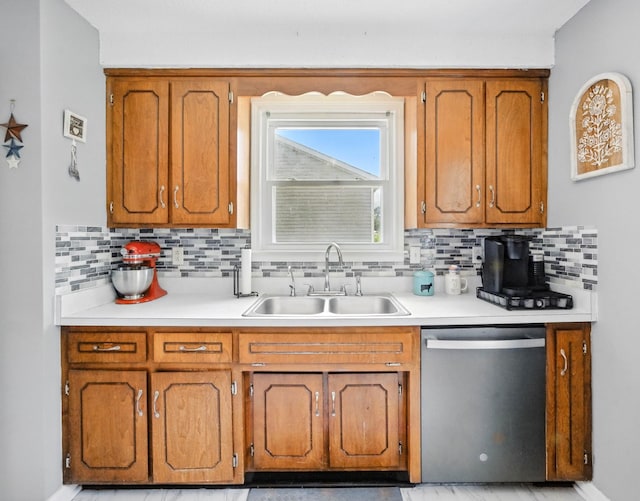 561 Danielle Dr, Clarksville, TN 37042 - kitchen with dishwasher, light countertops, and backsplash