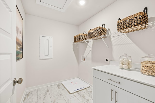 3412 Shigo St, Murfreesboro, TN 37130 - washroom featuring hookup for a washing machine, light marble finish floors, and hookup for an electric dryer