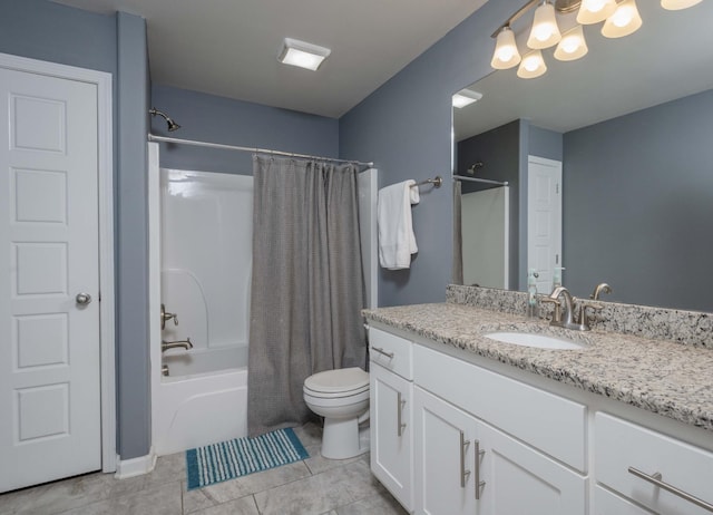 2331 Lionheart Dr, Murfreesboro, TN 37130 - bathroom featuring vanity, shower / tub combo, and tile patterned flooring