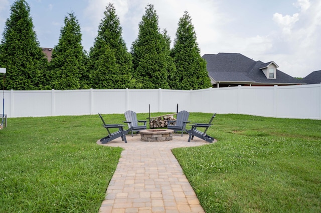 2331 Lionheart Dr, Murfreesboro, TN 37130 - view of yard with a fire pit and a patio