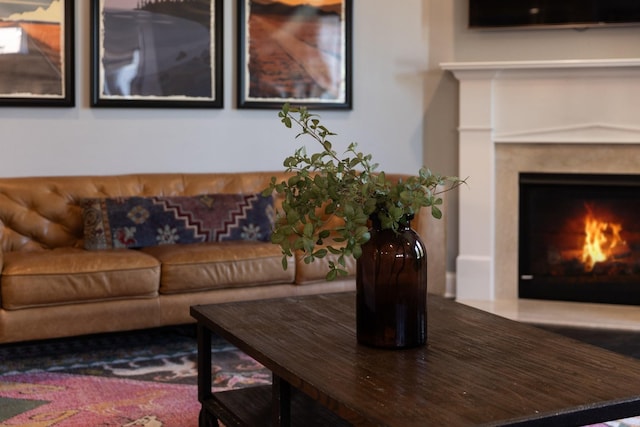 7156 Triple Crown Ln, Fairview, TN 37062 - living room featuring a lit fireplace