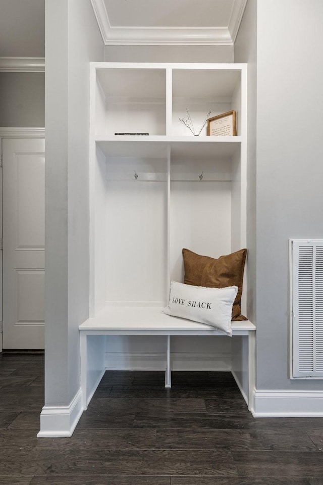 7156 Triple Crown Ln, Fairview, TN 37062 - mudroom featuring crown molding and wood finished floors