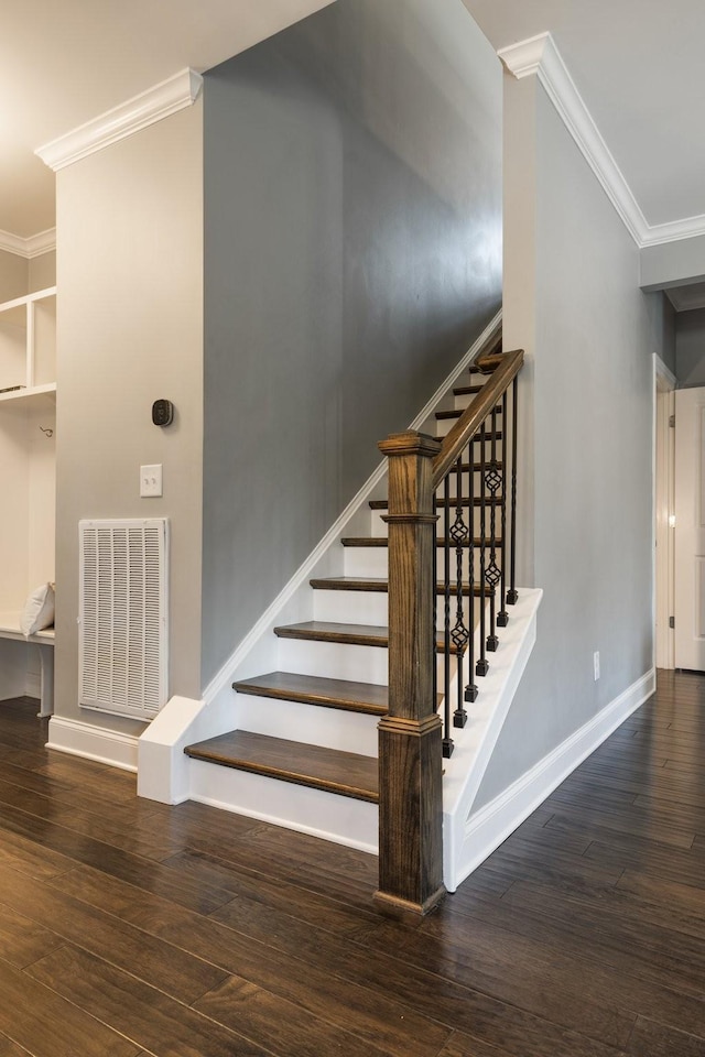 7156 Triple Crown Ln, Fairview, TN 37062 - stairs featuring ornamental molding and wood finished floors