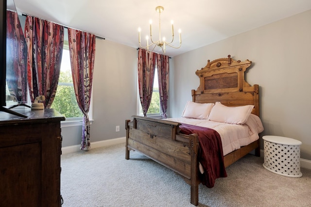 7156 Triple Crown Ln, Fairview, TN 37062 - bedroom with carpet floors, a chandelier, and multiple windows
