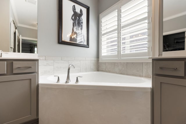 7156 Triple Crown Ln, Fairview, TN 37062 - full bath with crown molding, vanity, and a bath
