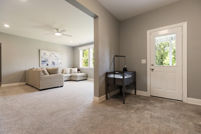 7156 Triple Crown Ln, Fairview, TN 37062 - carpeted living area with ceiling fan and recessed lighting