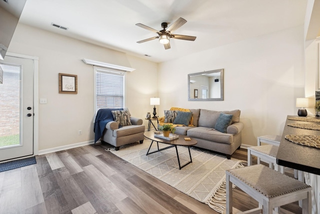 2414 Keegan Dr, Murfreesboro, TN 37130 - living room with a ceiling fan and light wood finished floors