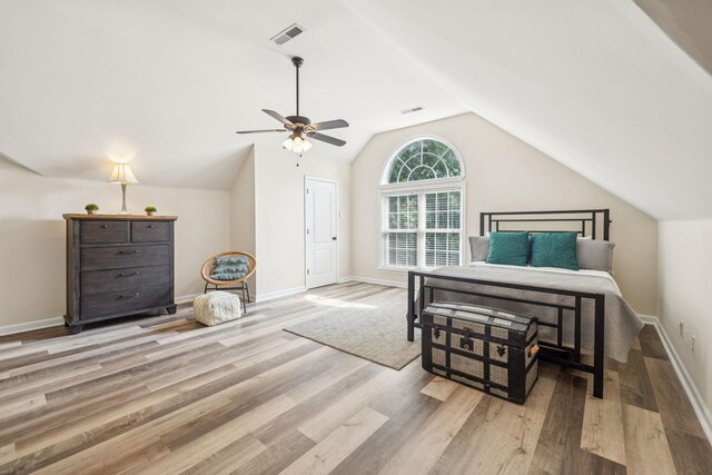 2414 Keegan Dr, Murfreesboro, TN 37130 - bedroom with vaulted ceiling, wood finished floors, and ceiling fan