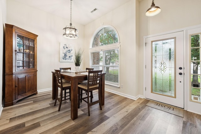 2414 Keegan Dr, Murfreesboro, TN 37130 - dining room featuring wood finished floors and a chandelier
