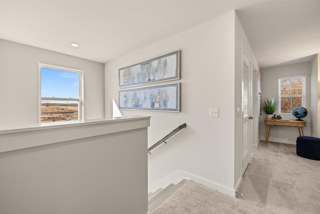 1243 Tucker Dr, Lebanon, TN 37087 - stairway with carpet, plenty of natural light, and recessed lighting