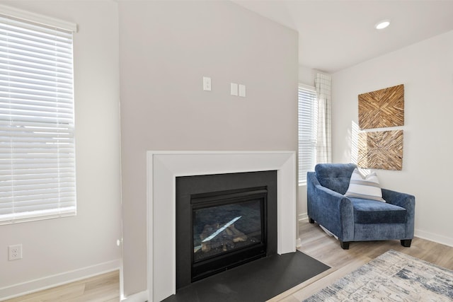 1243 Tucker Dr, Lebanon, TN 37087 - detailed view of wood finished floors, recessed lighting, and a fireplace with flush hearth