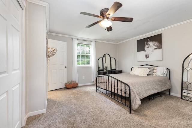5519 Noble King Rd, Franklin, TN 37064 - carpeted bedroom featuring ornamental molding and ceiling fan