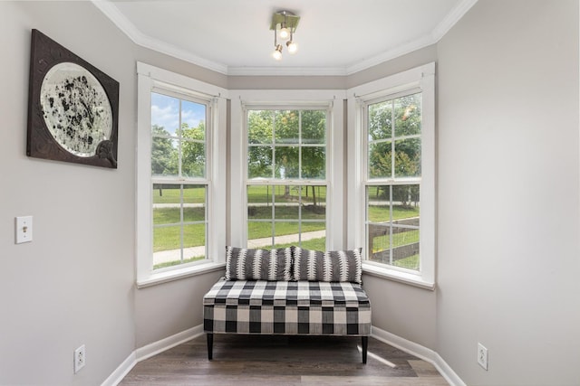 5519 Noble King Rd, Franklin, TN 37064 - sitting room featuring plenty of natural light, ornamental molding, and wood finished floors
