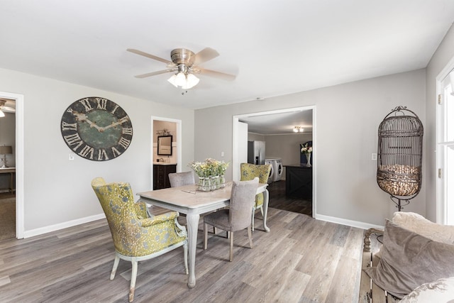 5519 Noble King Rd, Franklin, TN 37064 - dining area with a ceiling fan and light wood finished floors